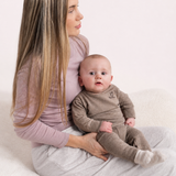 Knitted long-sleeved top made of 100% organic merino wool