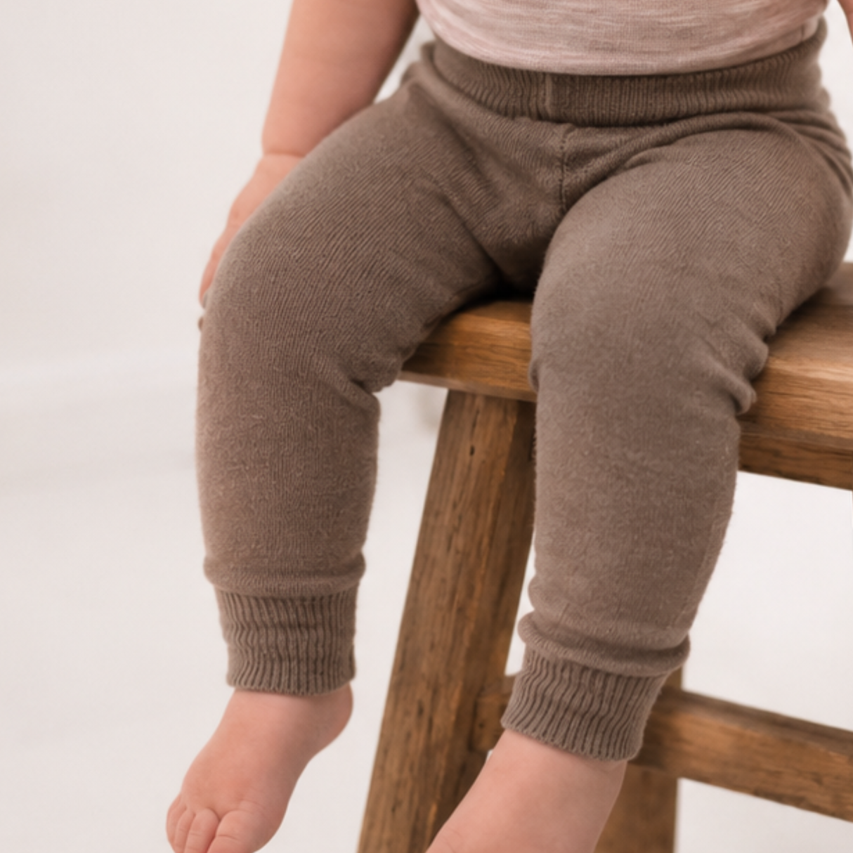 Knitted pants made from 100% organic merino wool