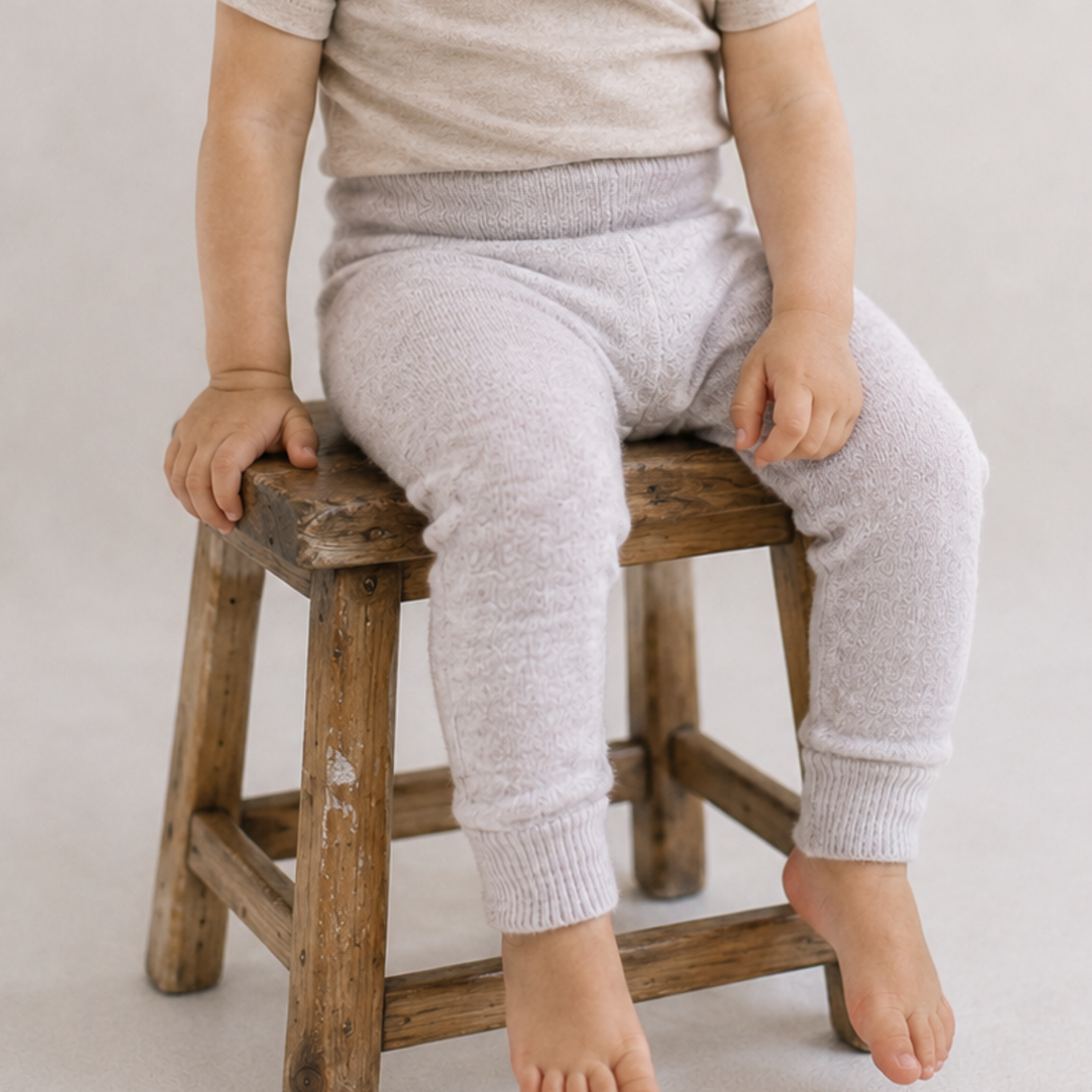 Knitted pants made from 100% organic merino wool