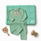 Set MeriBoo - salopetă + păturică din 100% lână merino certificată „Sweet Dreams”