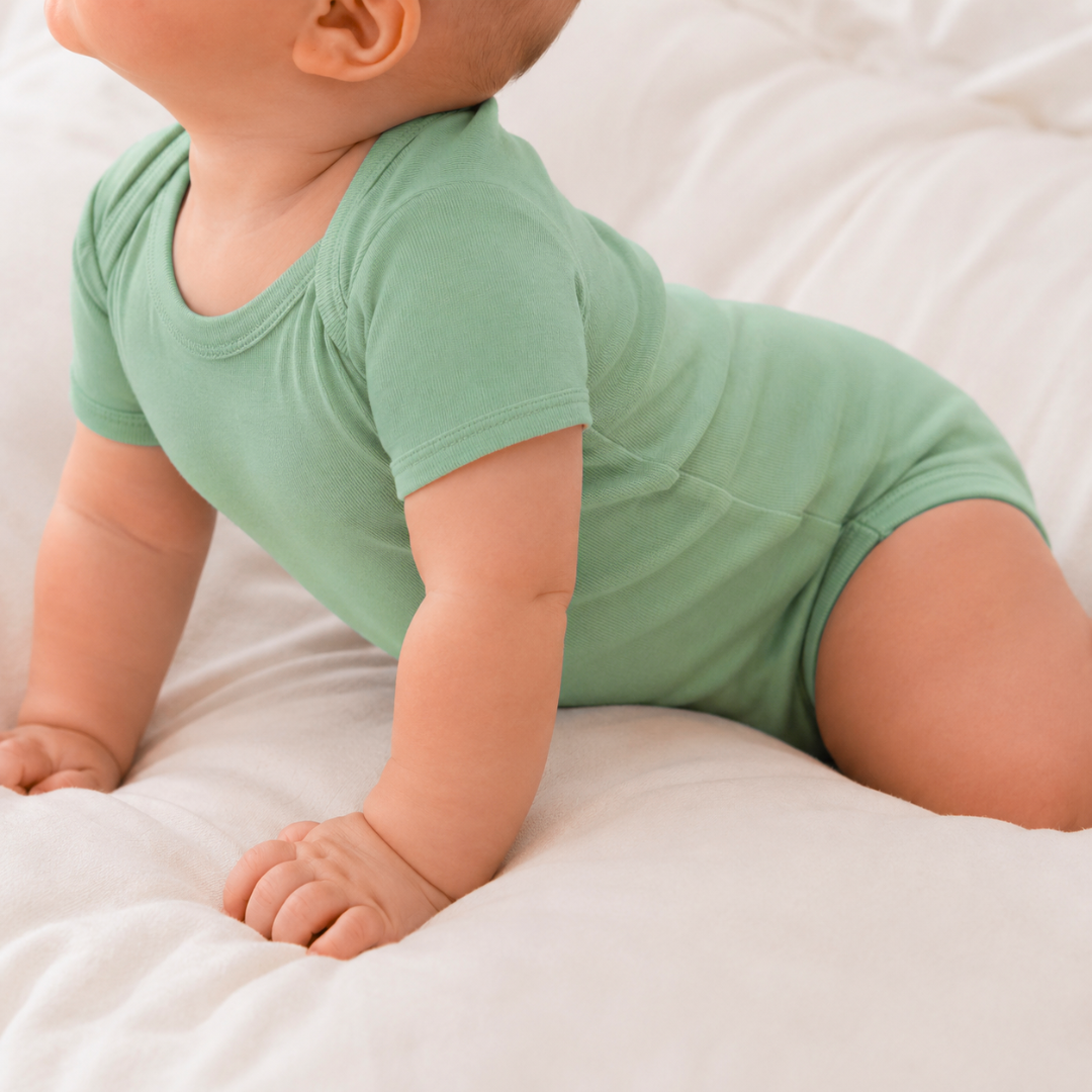 Body cu mânecă scurtă din 100% lână merino fină certificată