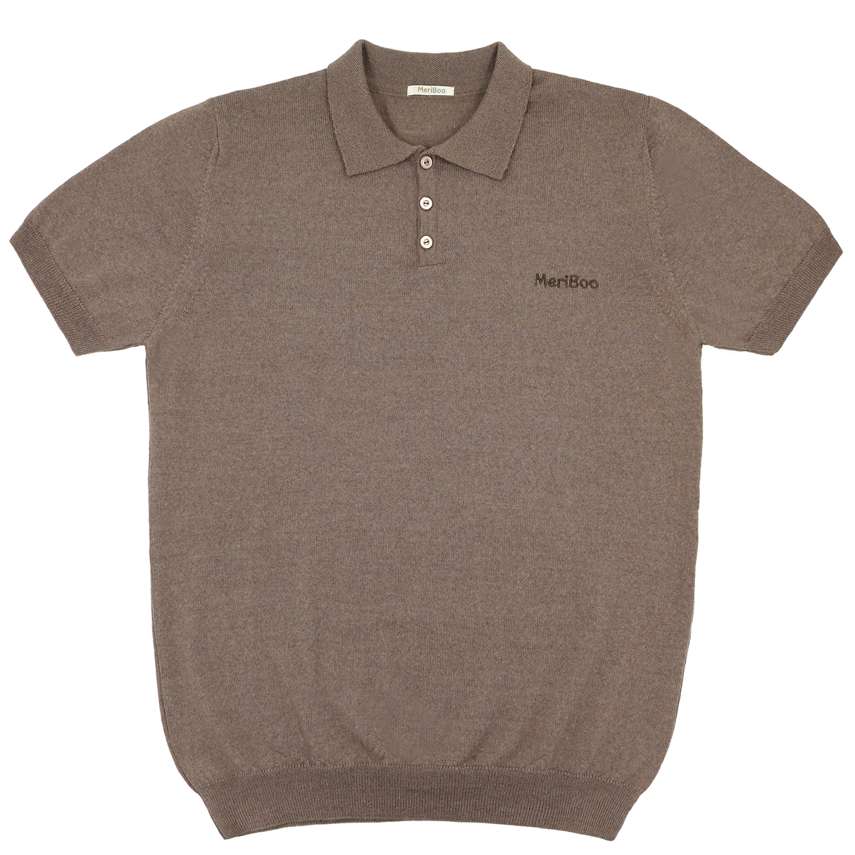 Bluză tricotată cu guler din lână merinos 100% organică pentru adulți