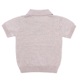 Bluză tricotată cu guler din lână merinos 100% organică