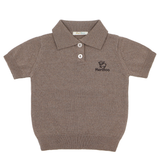 Bluză tricotată cu guler din lână merinos 100% organică