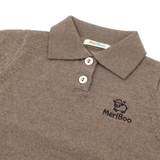 Bluză tricotată cu guler din lână merinos 100% organică