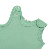 Salopetă (romper) din lână merinos 100% organică, cu nasturi pe umeri