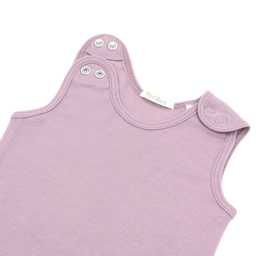 Salopetă (romper) din lână merinos 100% organică, cu nasturi pe umeri